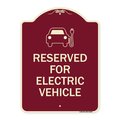 Signmission Reserved for Electric Vehicle W/ Graphic Heavy-Gauge Aluminum Sign, 24" x 18", BU-1824-23209 A-DES-BU-1824-23209